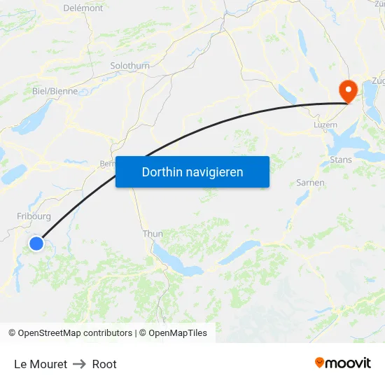 Le Mouret to Root map
