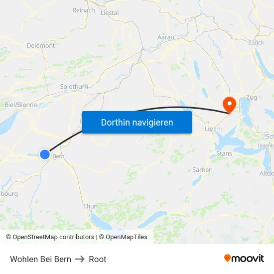 Wohlen Bei Bern to Root map