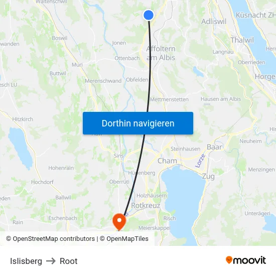 Islisberg to Root map