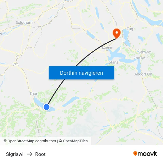 Sigriswil to Root map