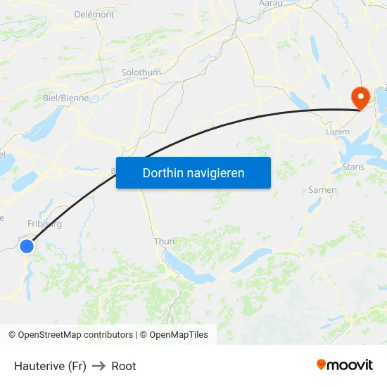 Hauterive (Fr) to Root map