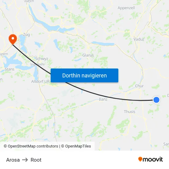 Arosa to Root map