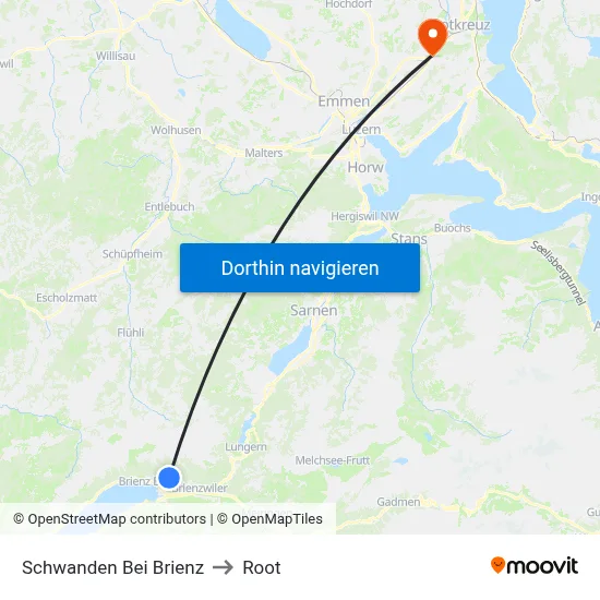 Schwanden Bei Brienz to Root map