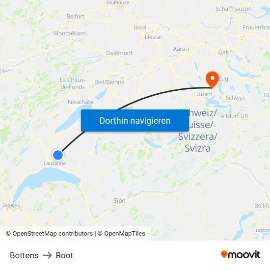 Bottens to Root map