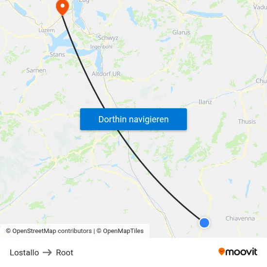 Lostallo to Root map