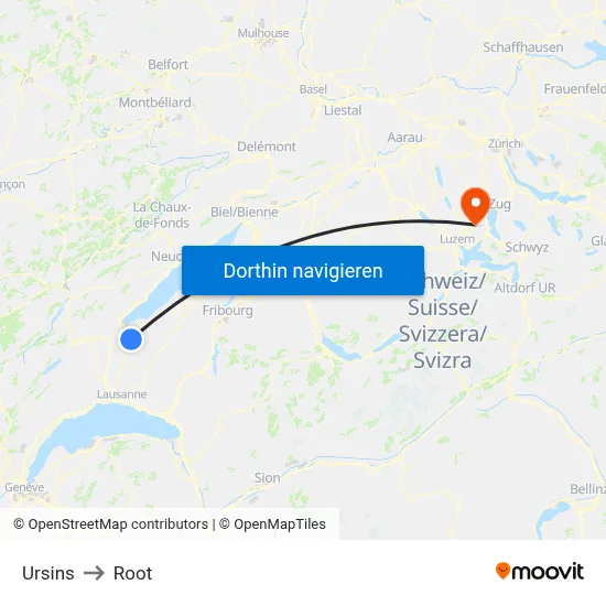 Ursins to Root map
