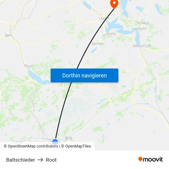 Baltschieder to Root map