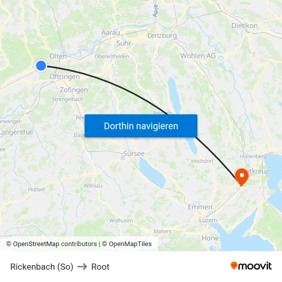 Rickenbach (So) to Root map