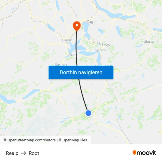 Realp to Root map