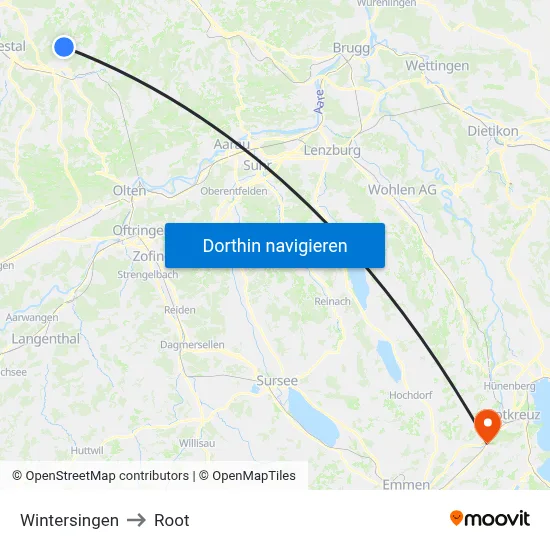 Wintersingen to Root map