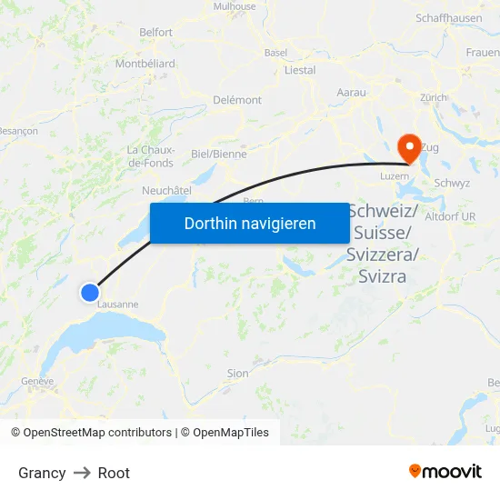 Grancy to Root map
