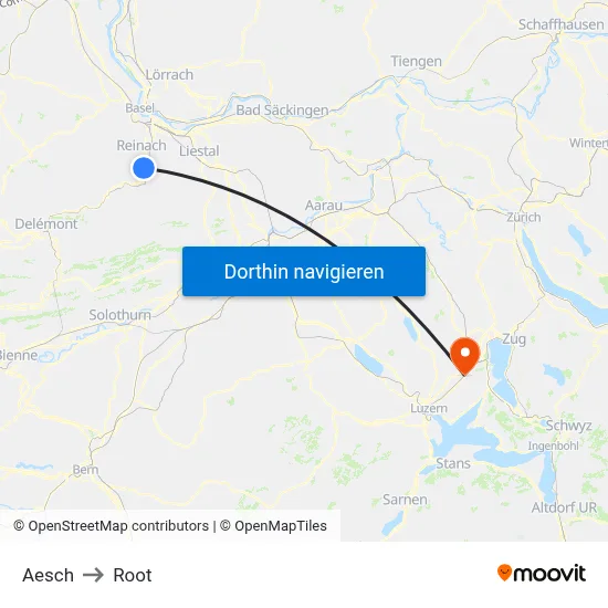 Aesch to Root map