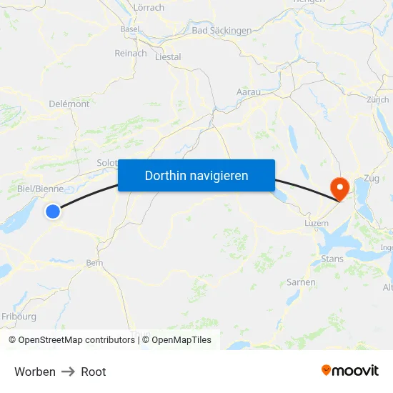 Worben to Root map