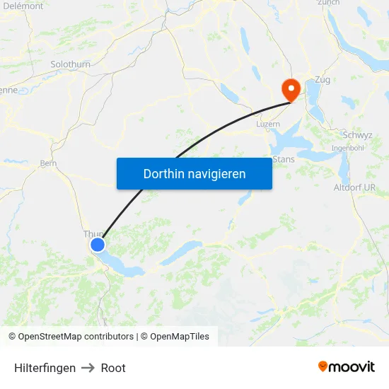 Hilterfingen to Root map