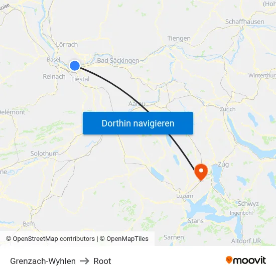 Grenzach-Wyhlen to Root map