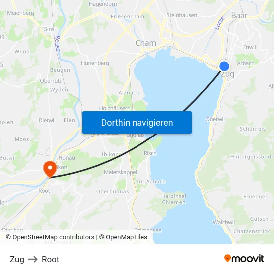 Zug to Root map