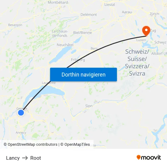 Lancy to Root map