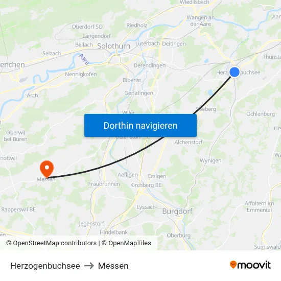 Herzogenbuchsee to Messen map