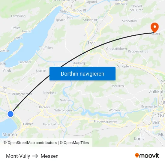 Mont-Vully to Messen map