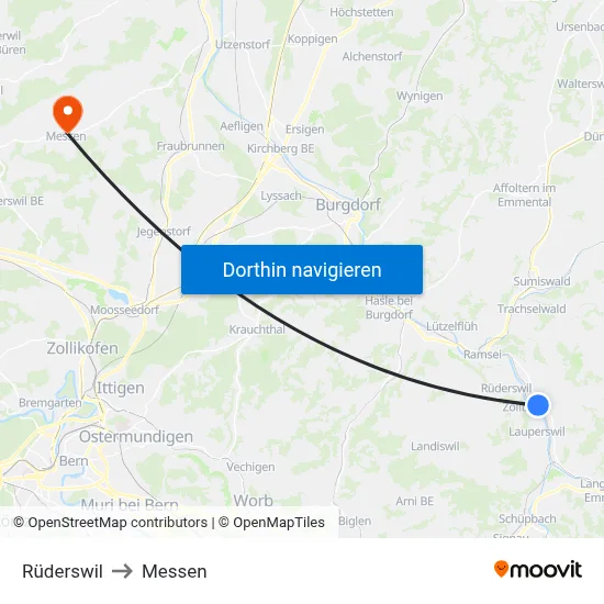 Rüderswil to Messen map