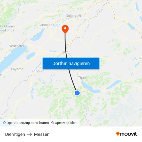 Diemtigen to Messen map