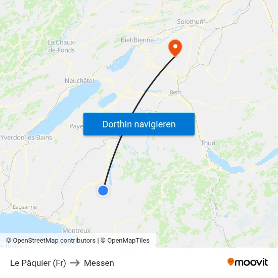 Le Pâquier (Fr) to Messen map