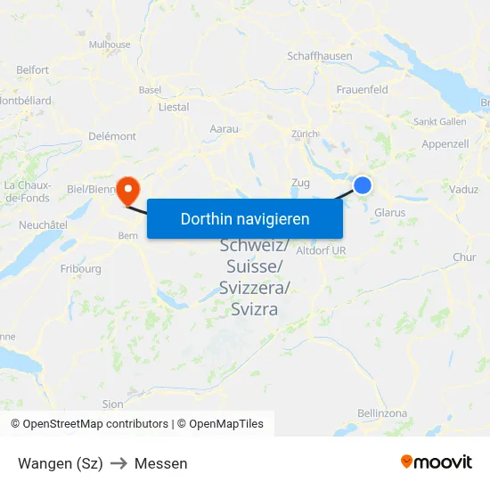 Wangen (Sz) to Messen map