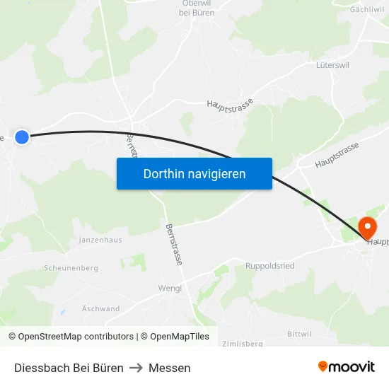 Diessbach Bei Büren to Messen map
