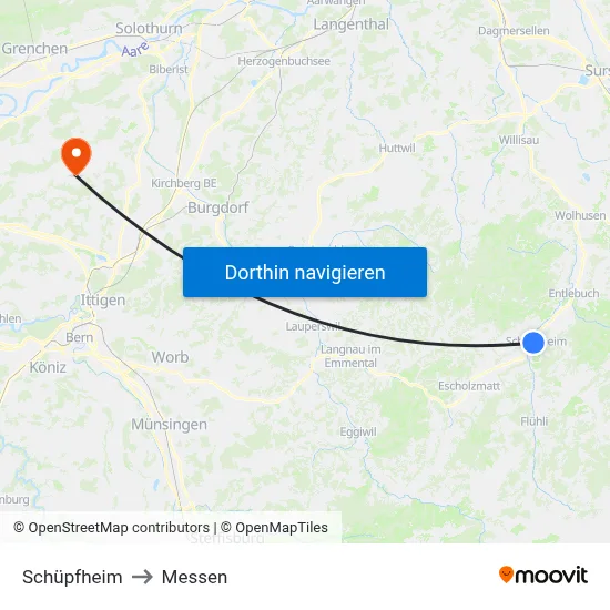 Schüpfheim to Messen map