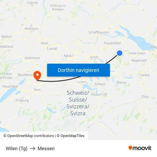 Wilen (Tg) to Messen map