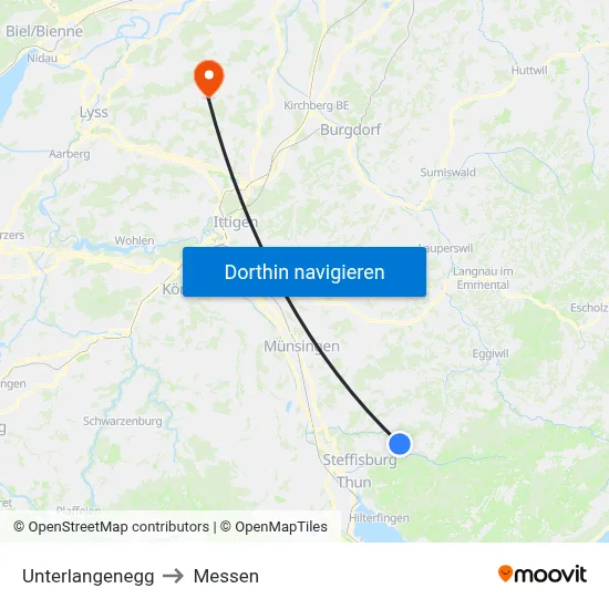 Unterlangenegg to Messen map
