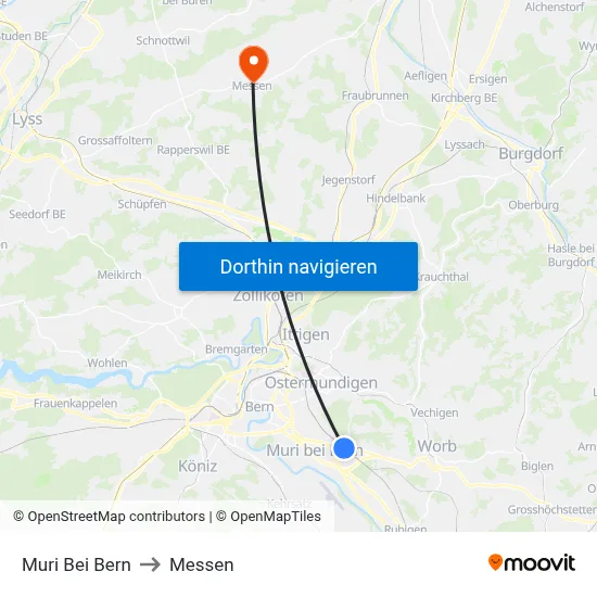 Muri Bei Bern to Messen map