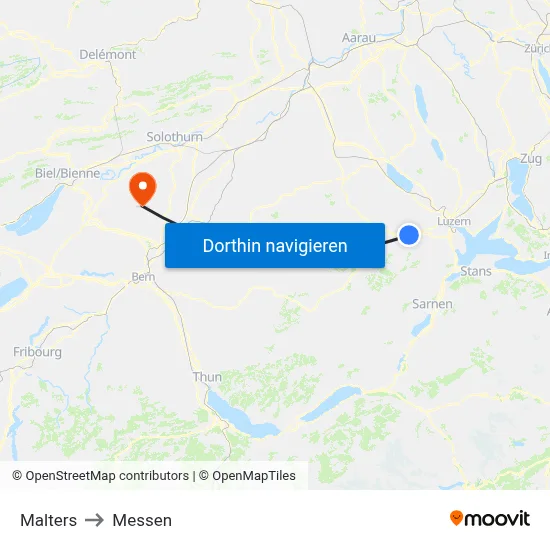 Malters to Messen map