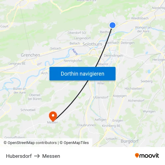 Hubersdorf to Messen map