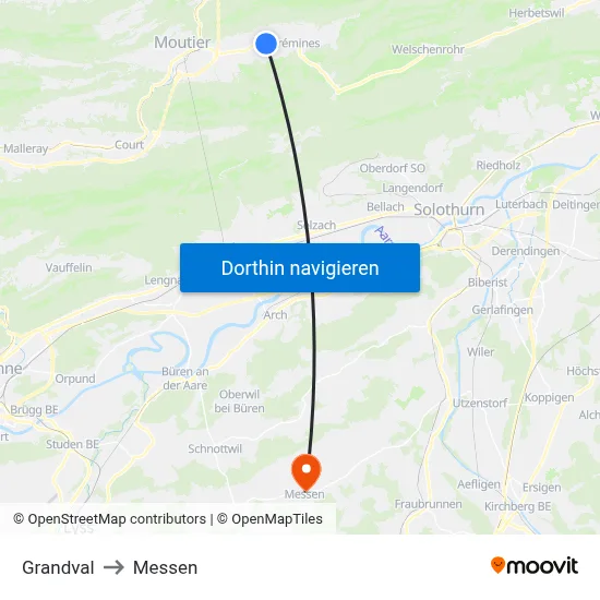 Grandval to Messen map