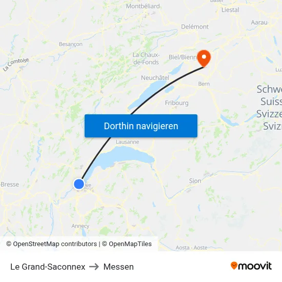 Le Grand-Saconnex to Messen map