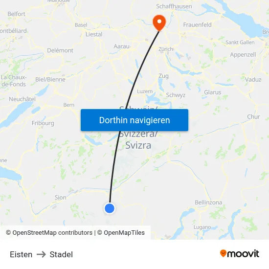 Eisten to Stadel map