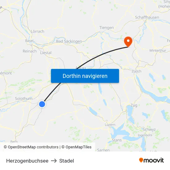 Herzogenbuchsee to Stadel map