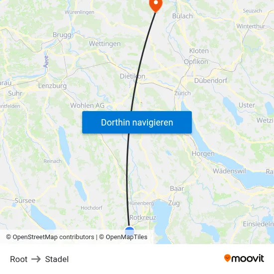 Root to Stadel map