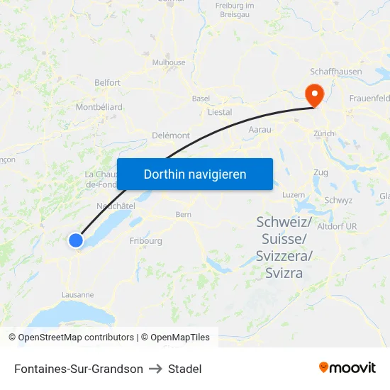 Fontaines-Sur-Grandson to Stadel map