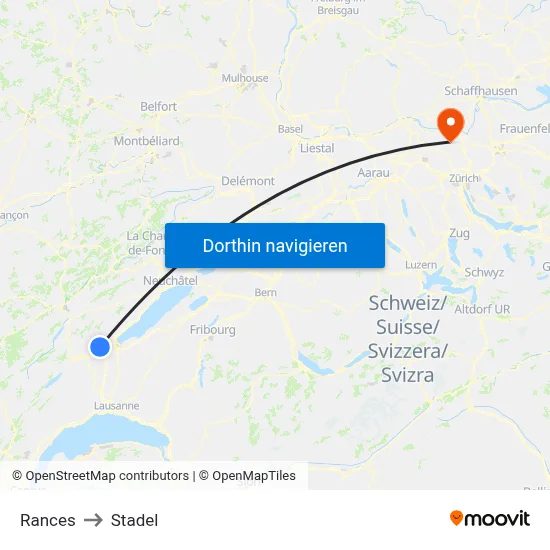Rances to Stadel map