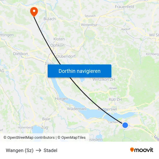 Wangen (Sz) to Stadel map