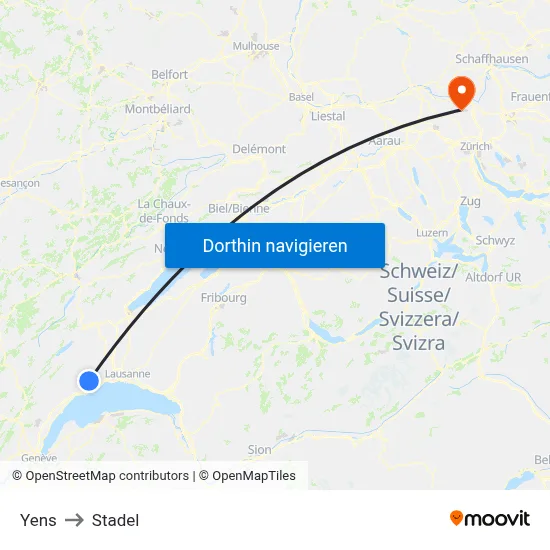 Yens to Stadel map