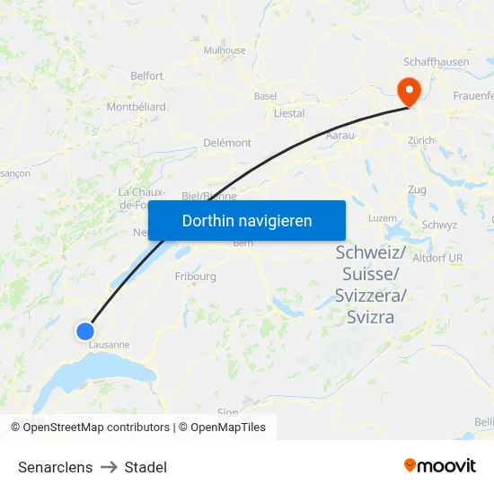 Senarclens to Stadel map