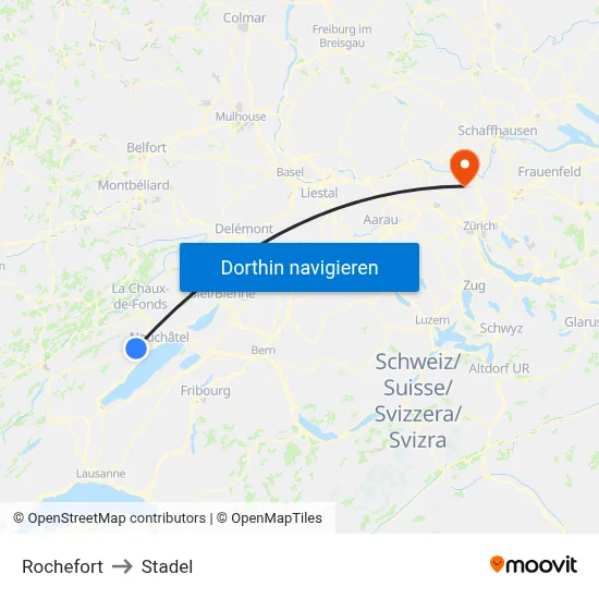 Rochefort to Stadel map