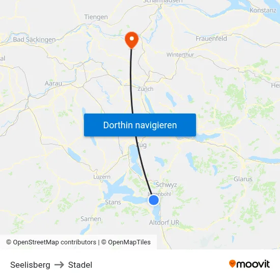 Seelisberg to Stadel map