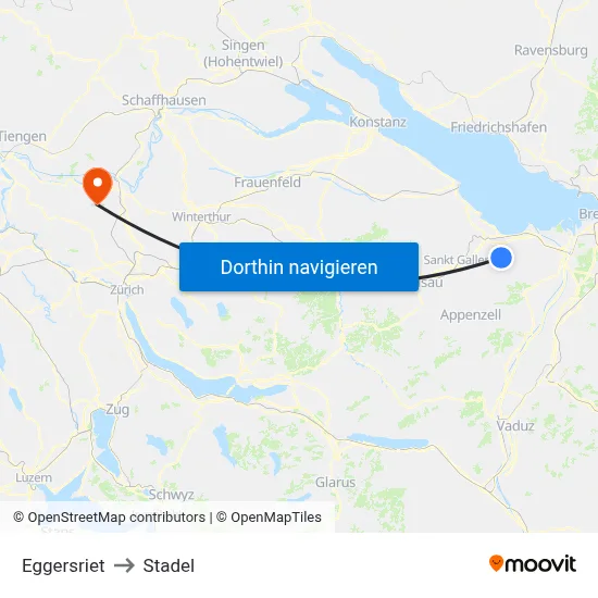 Eggersriet to Stadel map