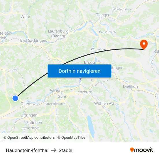 Hauenstein-Ifenthal to Stadel map