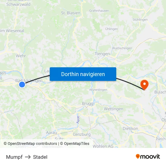 Mumpf to Stadel map