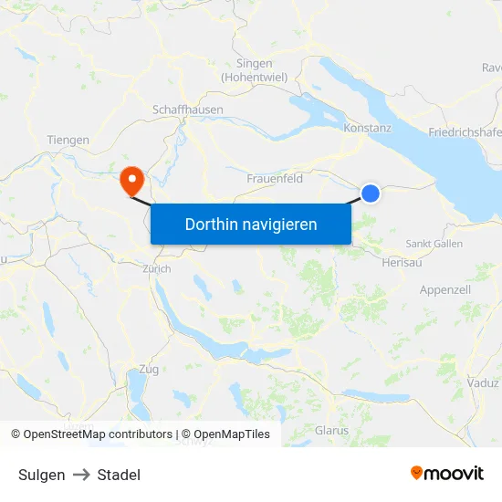 Sulgen to Stadel map